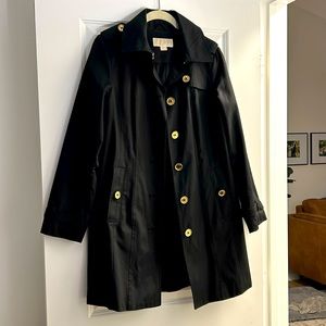 Michael Kors black & gold raincoat - size small - barely worn!